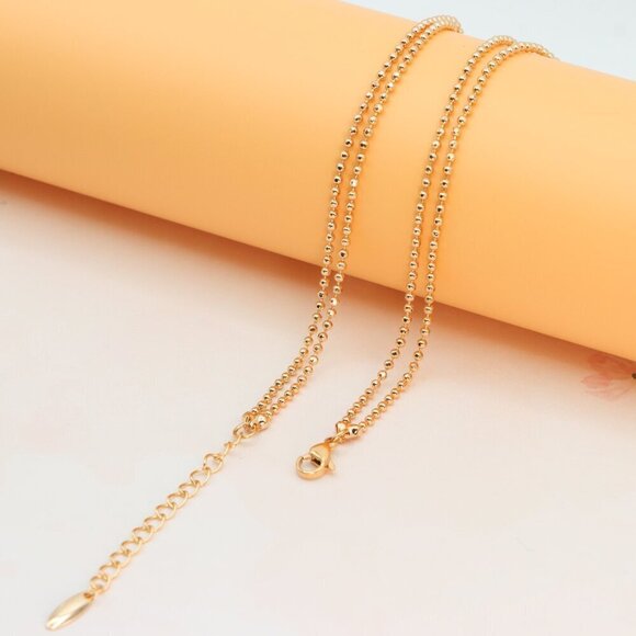 Rose Gold Pineapple Pendant Necklace with Double Bead Chain Design, XPNL0261 - Picture 12 of 13